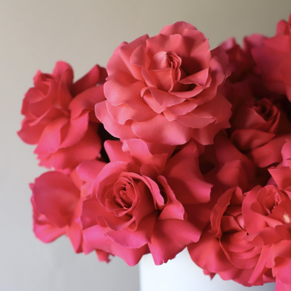 Цветочный сет из роз "Малиновый щербет"