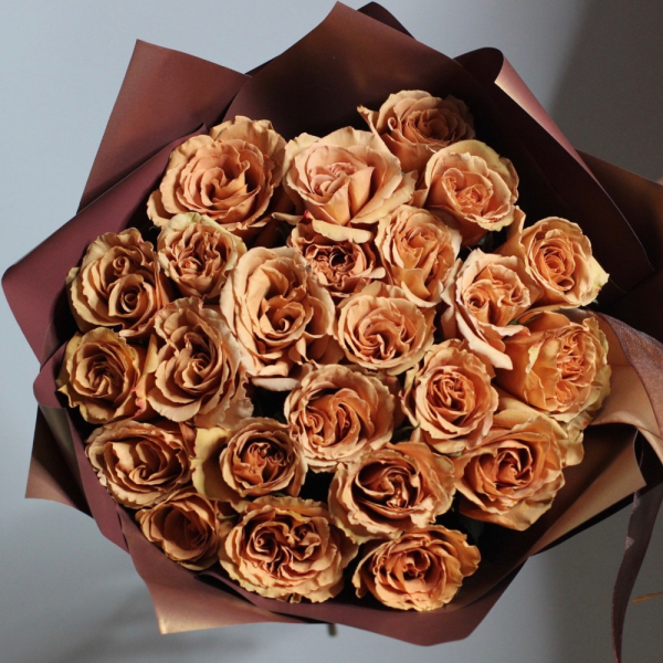 Букет из пионовидных роз Тоффи - 25 роз