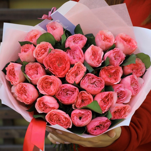 Букет из пионовидных роз Мария Тереза - 29 роз