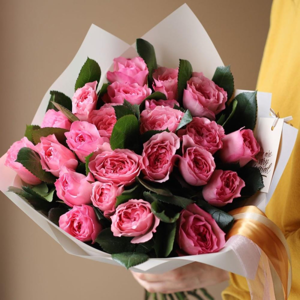 Букет из пионовидных роз Майрас Пинк - 23 розы