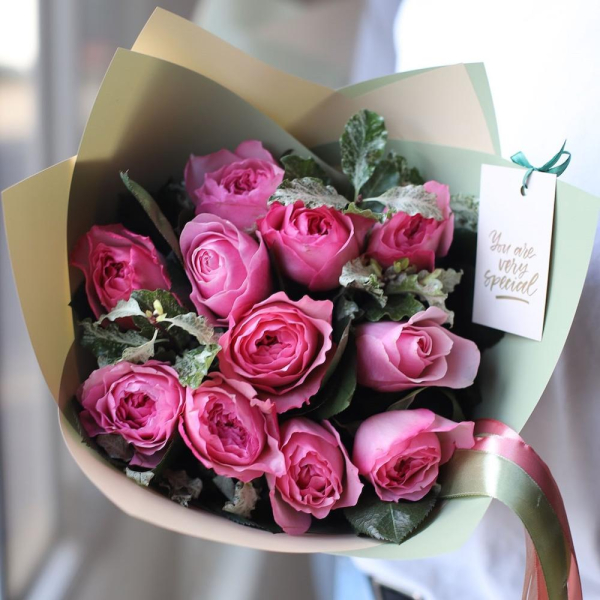 Букет из пионовидных роз Майрас Пинк - 11 роз