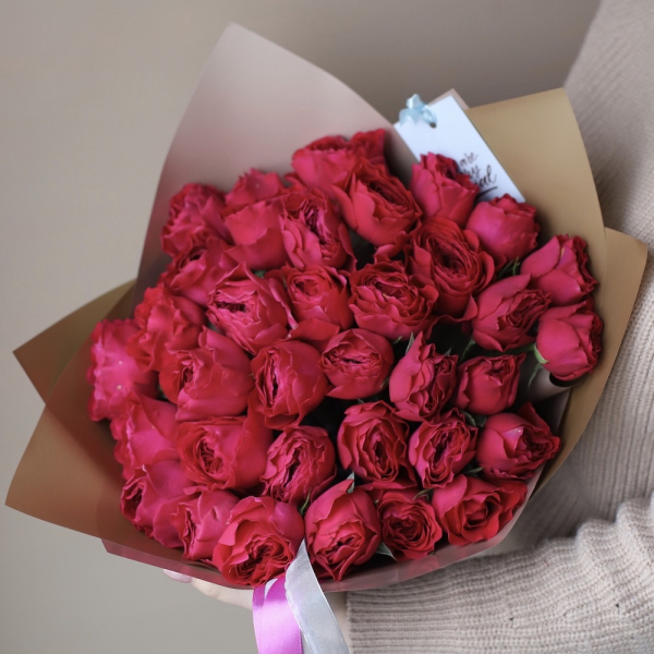 Букет из пионовидных роз Дэвида Остина Кейт - 35 роз